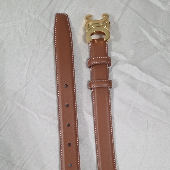 Celine Triomphe Belt Brown Leather 90cm - Picture 9 of 16
